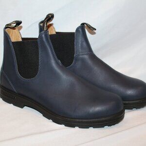 BLUNDSTONE MEN'S 2246 LEATHER CHELSEA BOOTS WATER RESISTANT NAVY‎ BLUE